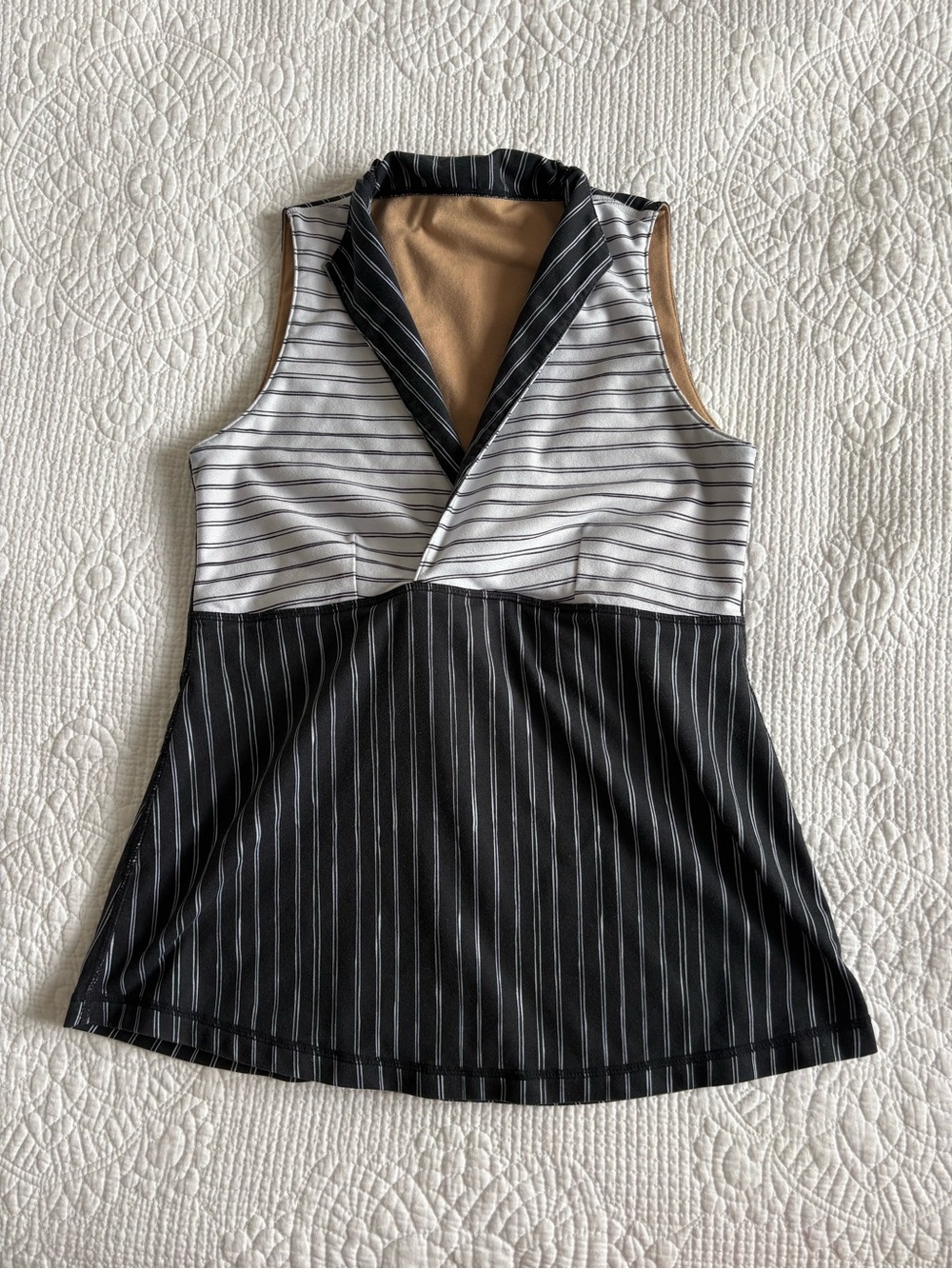 Vintage Lululemon Pin Striped Foldover Babydoll Tank Top